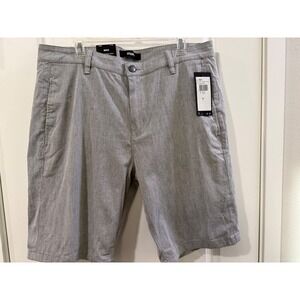 Mavi Mike Straight Chino Shorts Mens 36 Grey Summer Stripe Cotton Stretch NWT